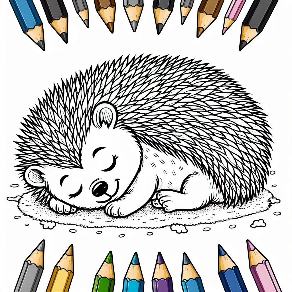 image de coloriage Hérisson pour enfant