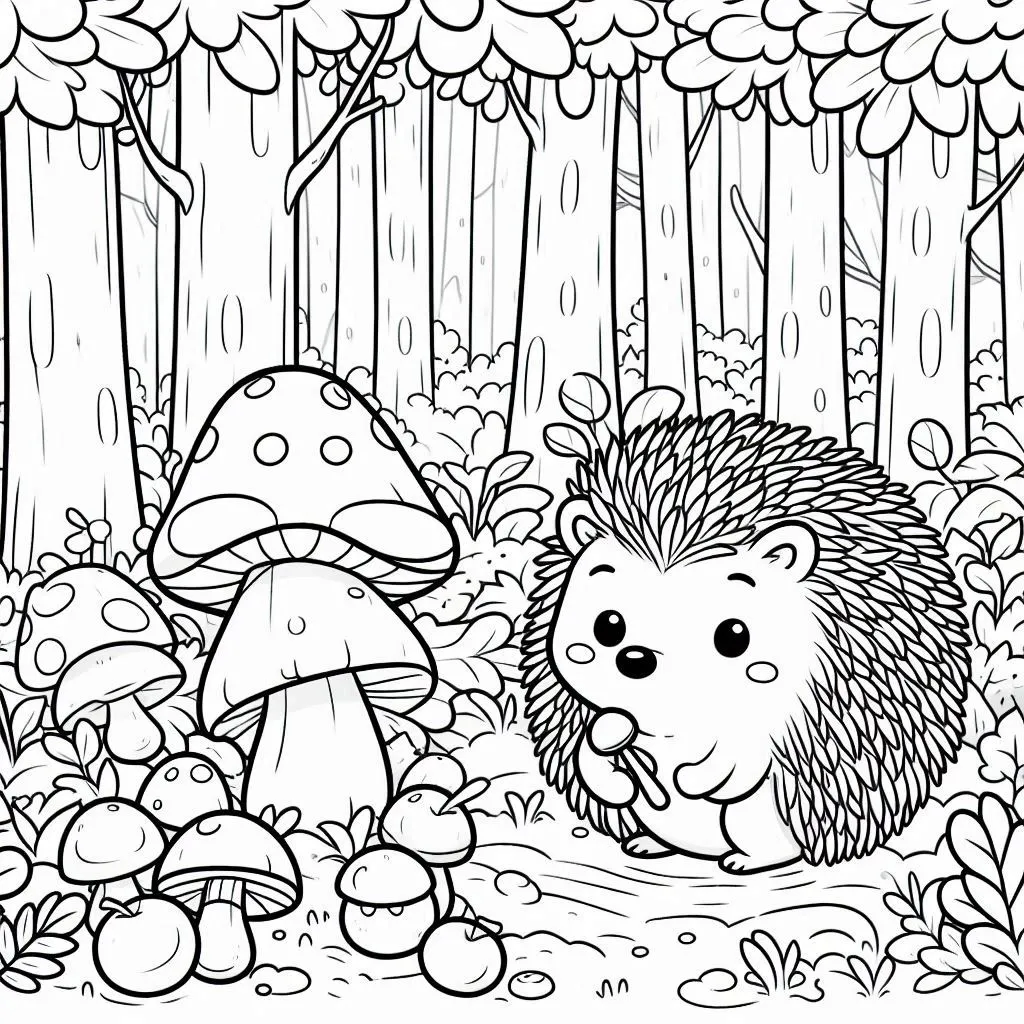 coloriage Hérisson pour bebe a imprimer