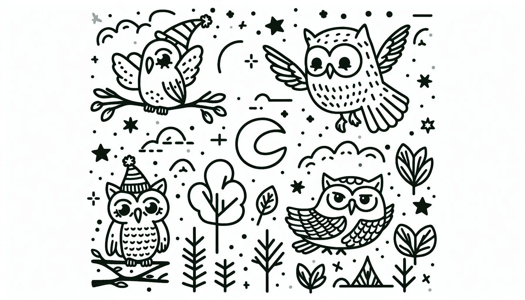 coloriage Hibou pour enfants a imprimer gratuit