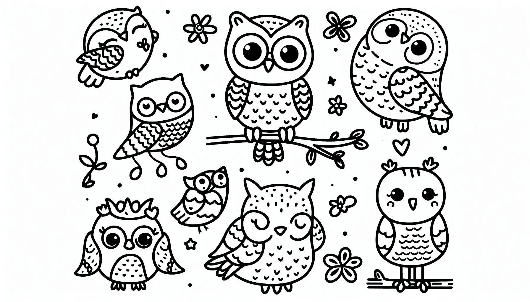 coloriage Hibou pour enfant de 10 ans