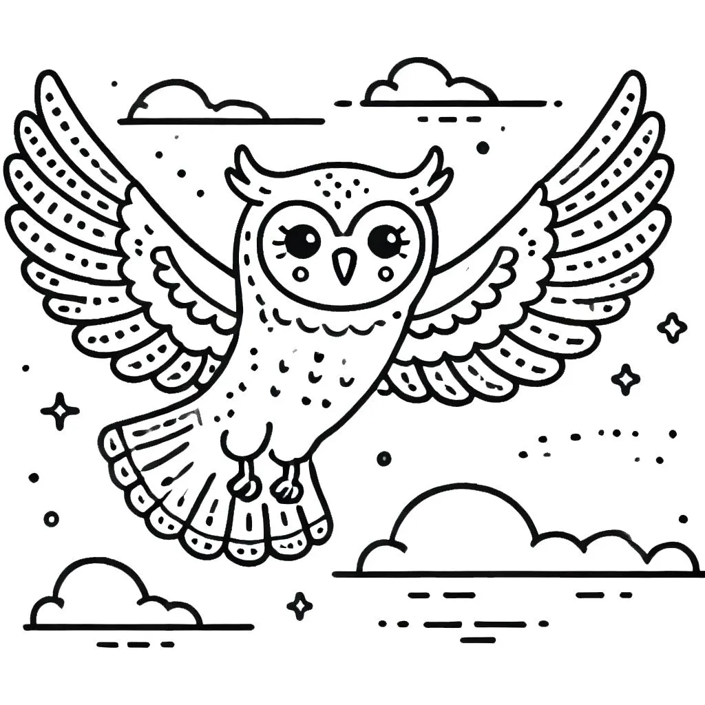 coloriage Hibou pour enfant de 6 ans