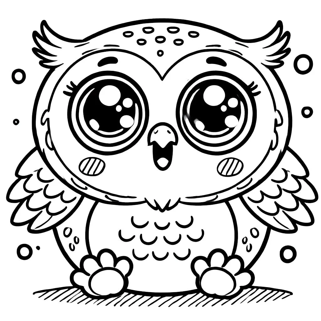 coloriage Hibou à imprimer pdf 1