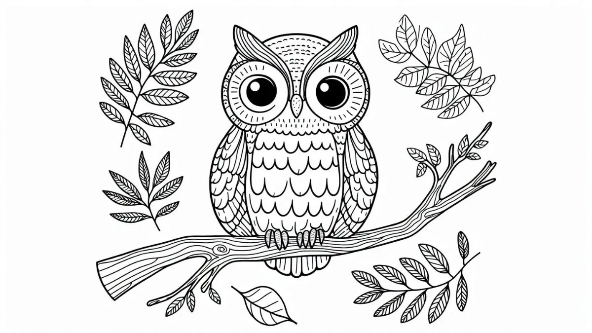 coloriage Hibou a colorier en ligne gratuitement