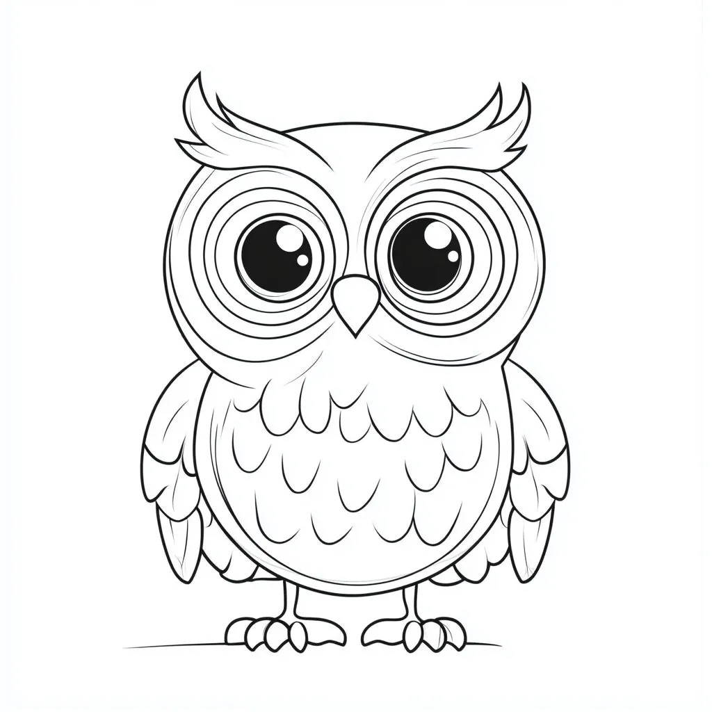 coloriage Hibou pour enfant de 3 ans