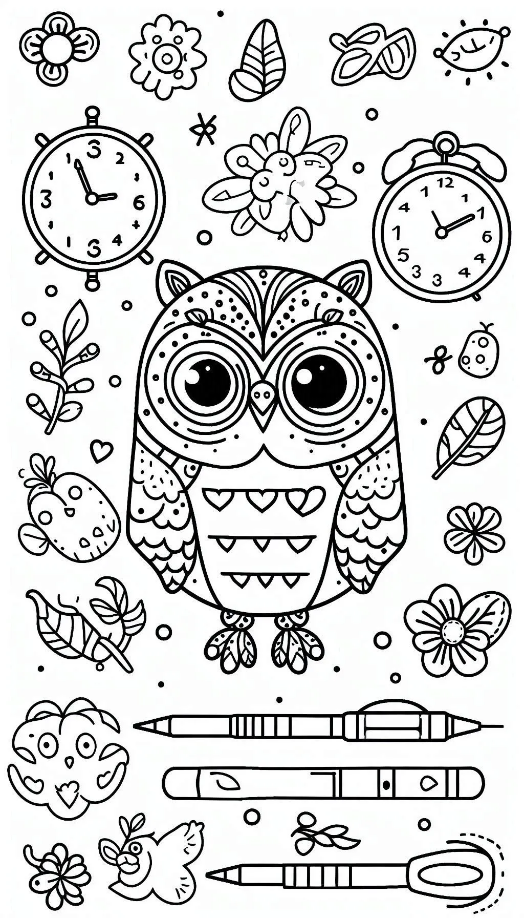 coloriage Hibou à imprimer pour enfant de 3 ans