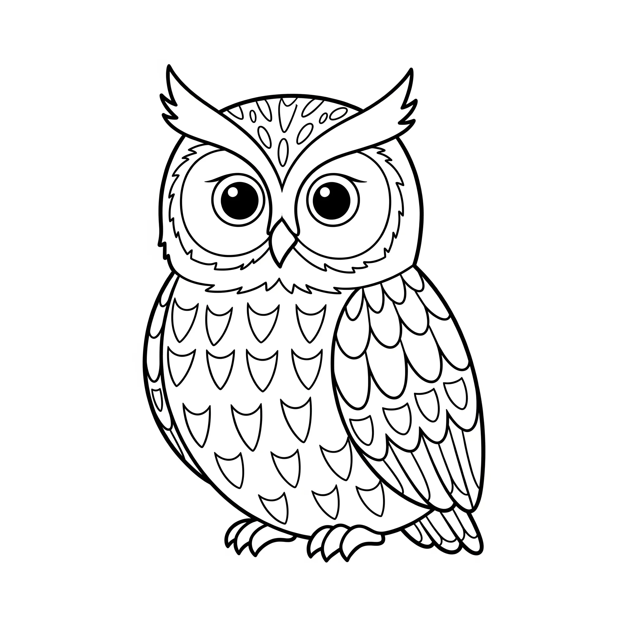 coloriage Hibou avec des motifs pour enfants