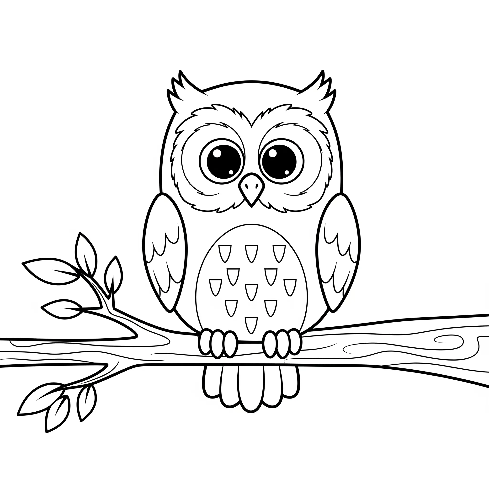 coloriage Hibou perché sur une branche à imprimer pour enfant de 10 ans
