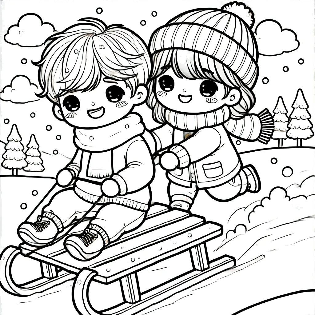 coloriage Hiver à imprimer pour enfants