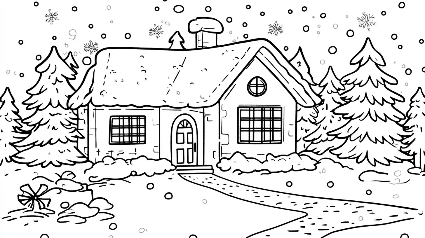 coloriage Hiver à imprimer kawaii