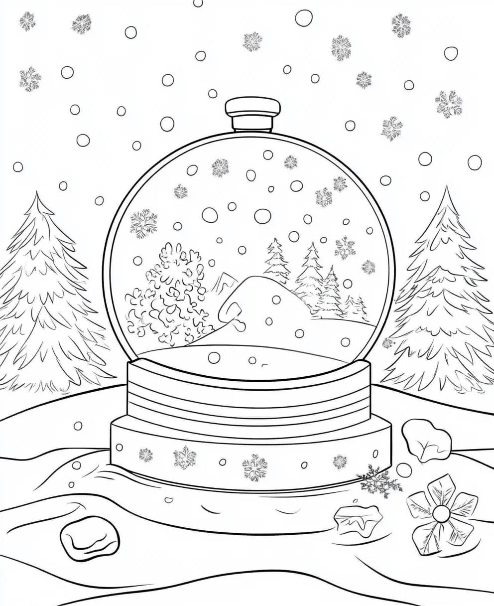 coloriage Hiver et découpage à imprimer