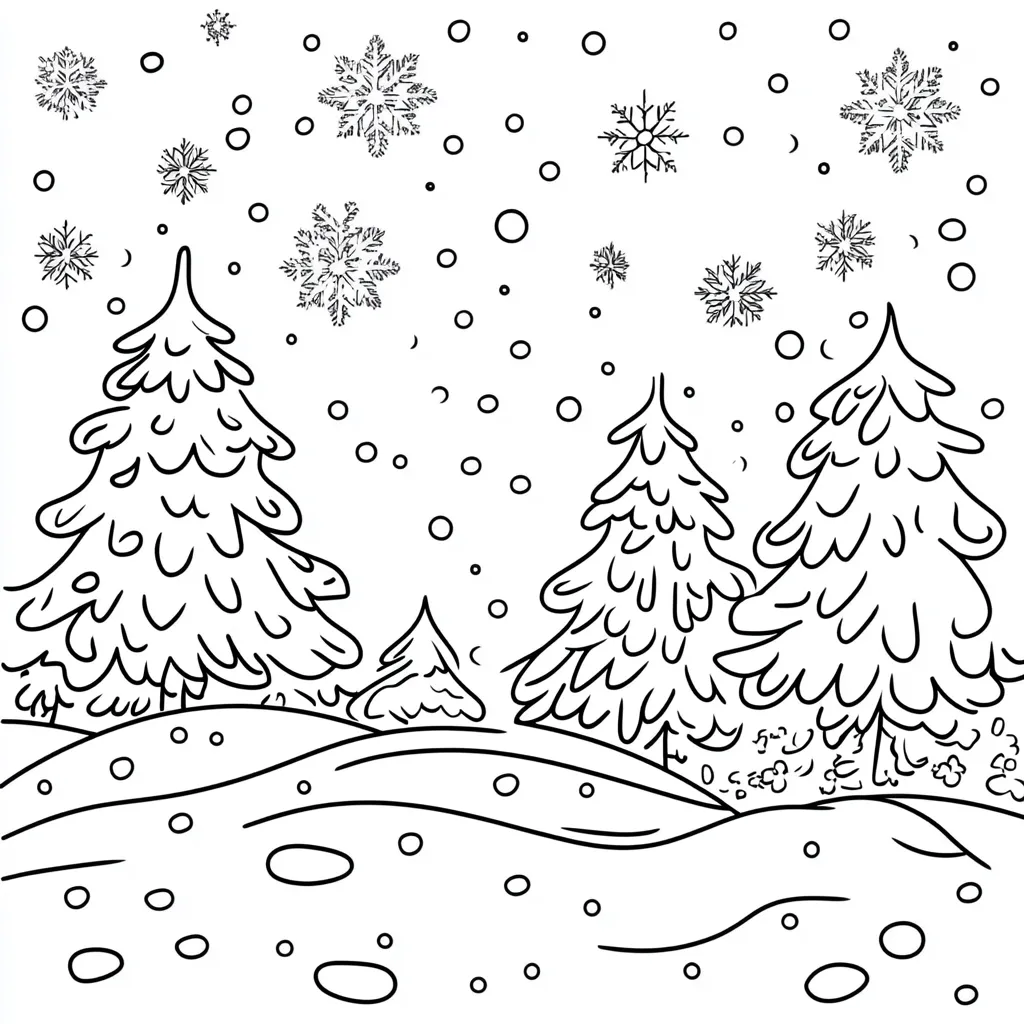 coloriage Hiver à imprimer pour enfant de 4 ans