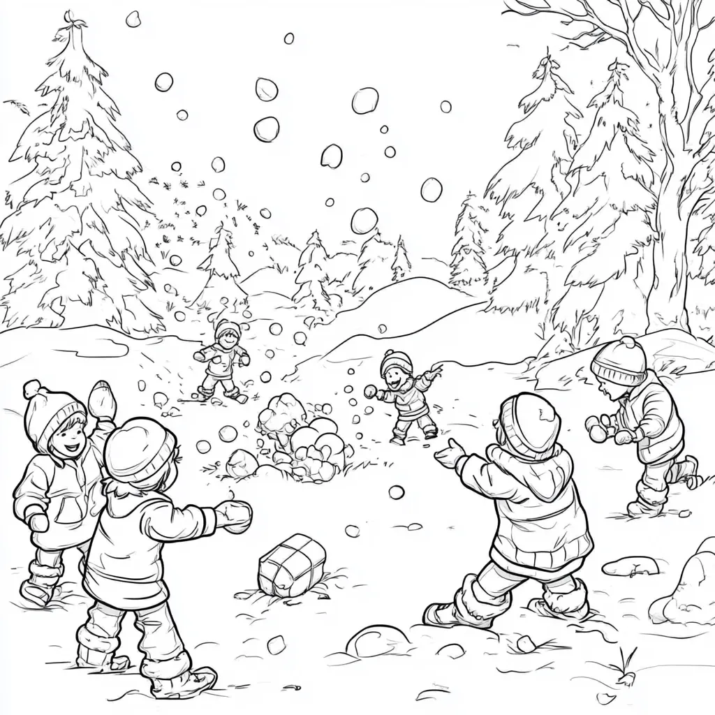 coloriage Hiver à imprimer pour enfant de 7 ans 1