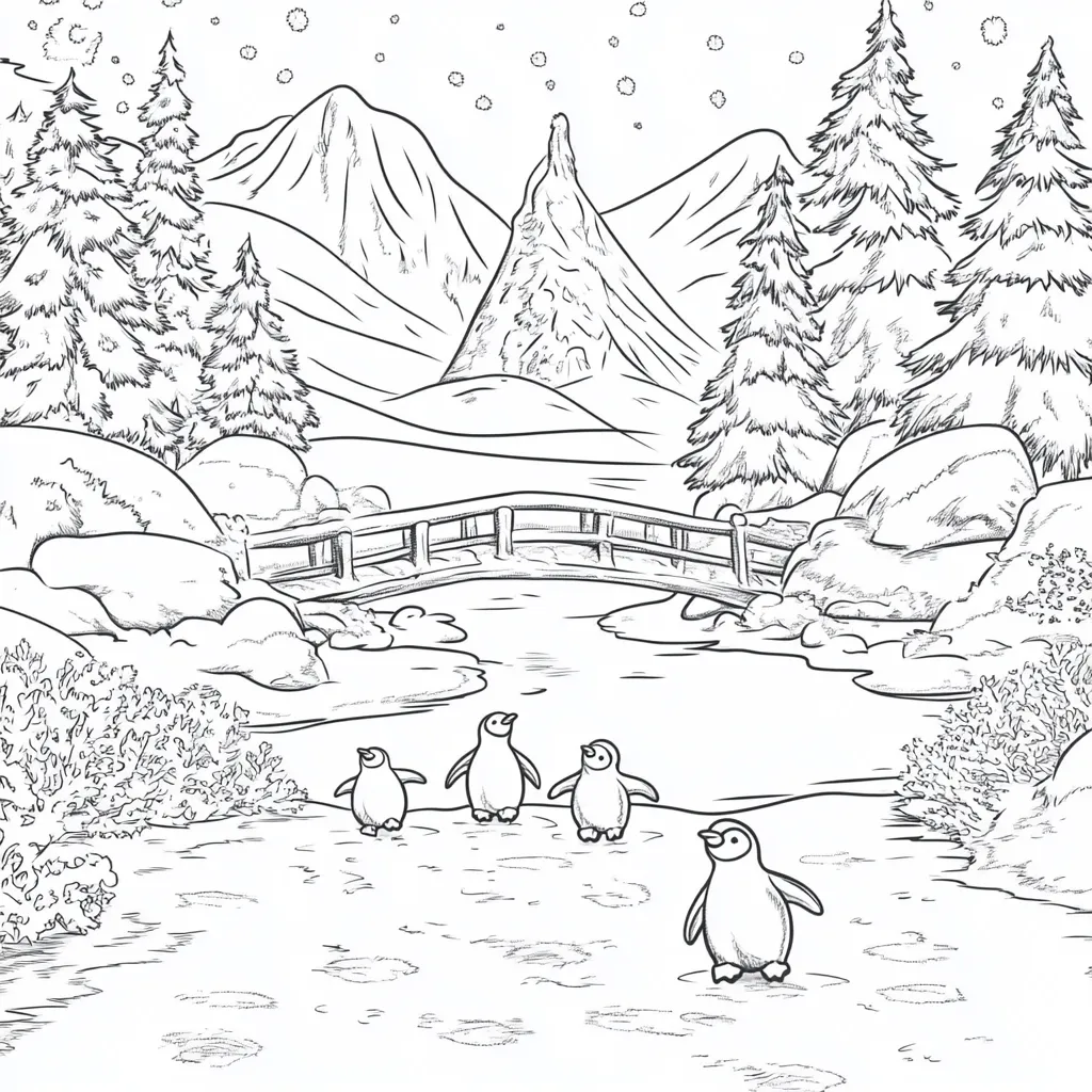 coloriage Hiver a imprimer pour enfant de 4 ans