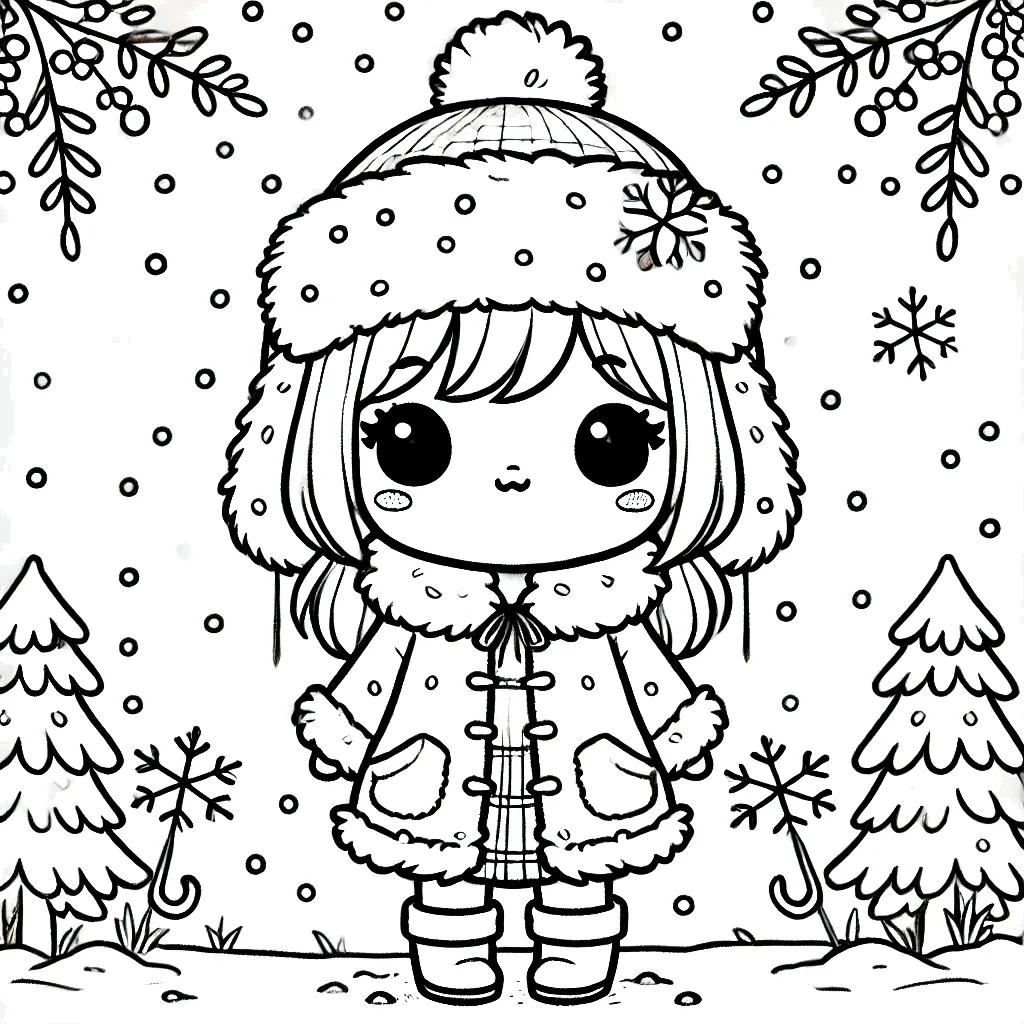 coloriage Hiver à imprimer a4