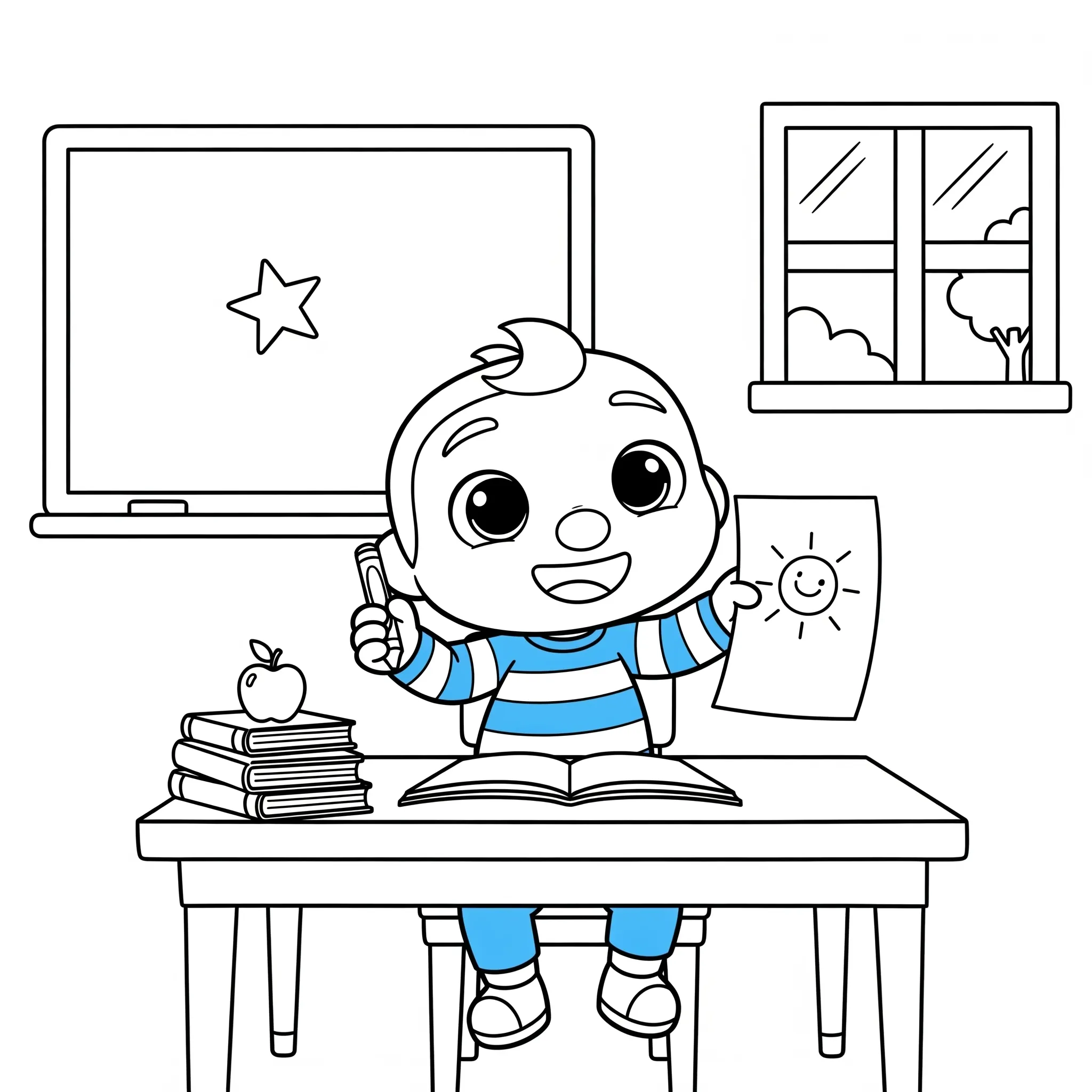 coloriage JJ à l’école a colorier en ligne