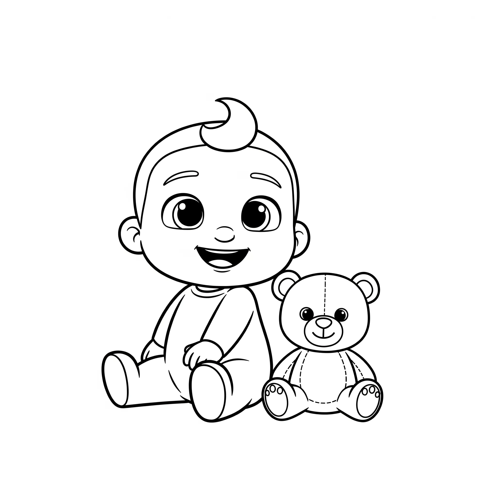 coloriage JJ et son doudou Ourson a dessiner en ligne