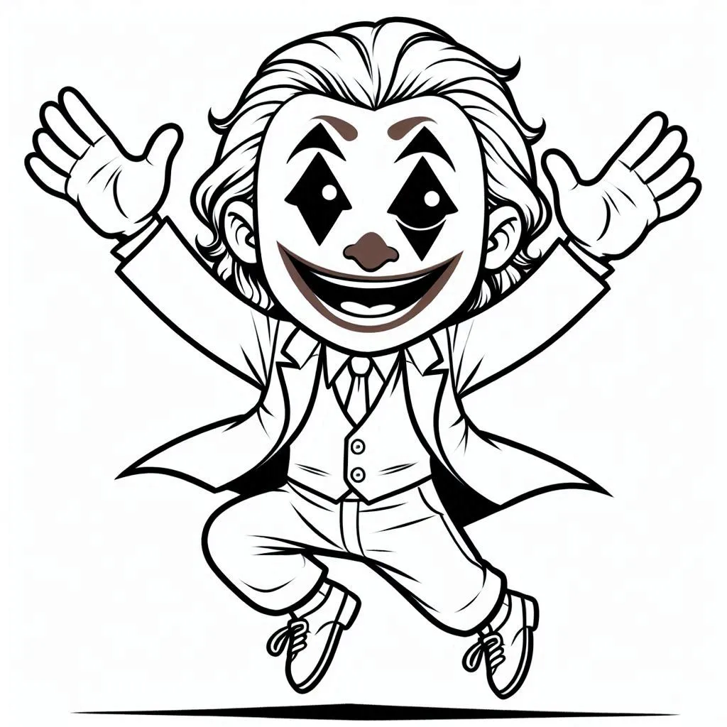 coloriage Joker et decoupage a imprimer gratuit