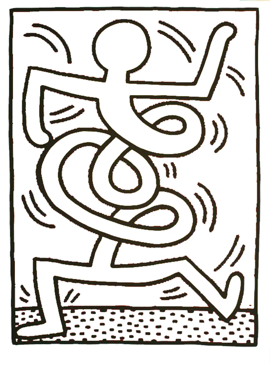 coloriage Keith Haring pour primaire