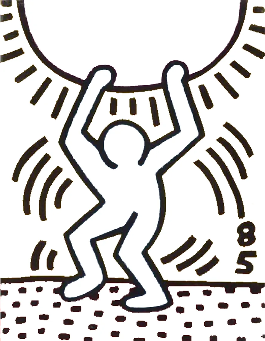 coloriage Keith Haring à imprimer pour enfant de 4 ans