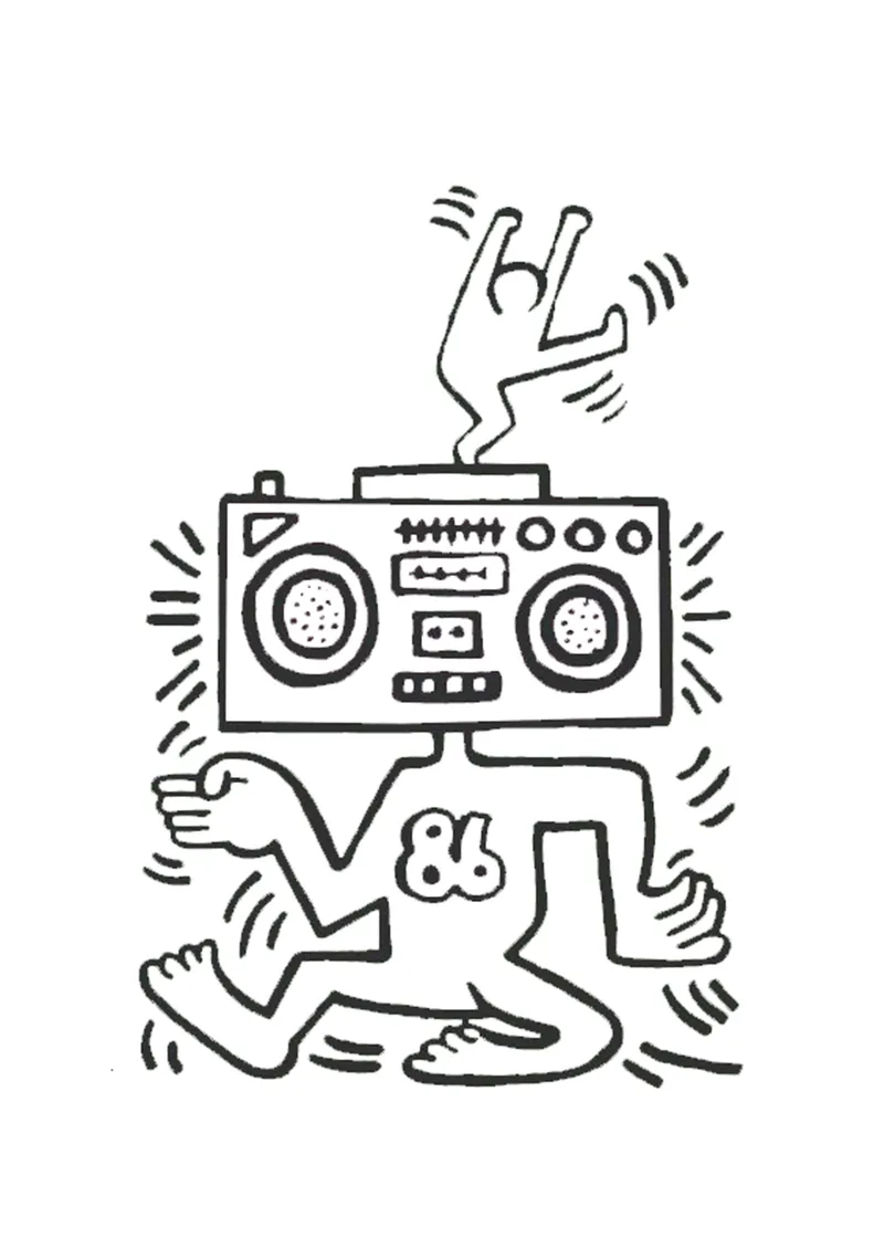 coloriage Keith Haring de pour enfants