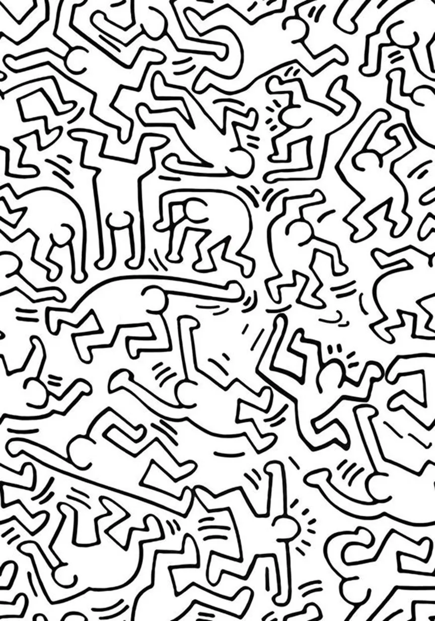 coloriage Keith Haring à imprimer