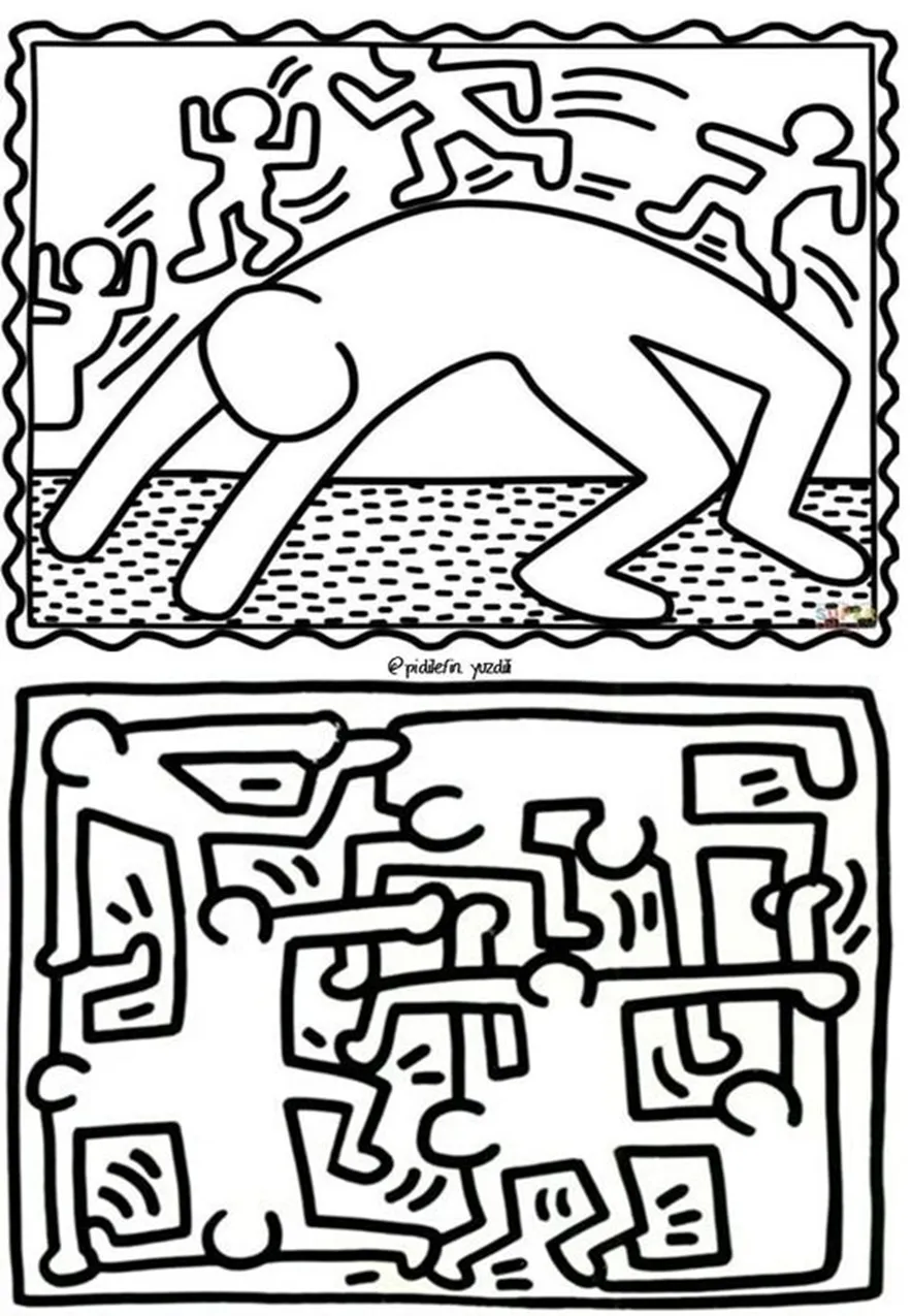 coloriage Keith Haring de pour enfants 1