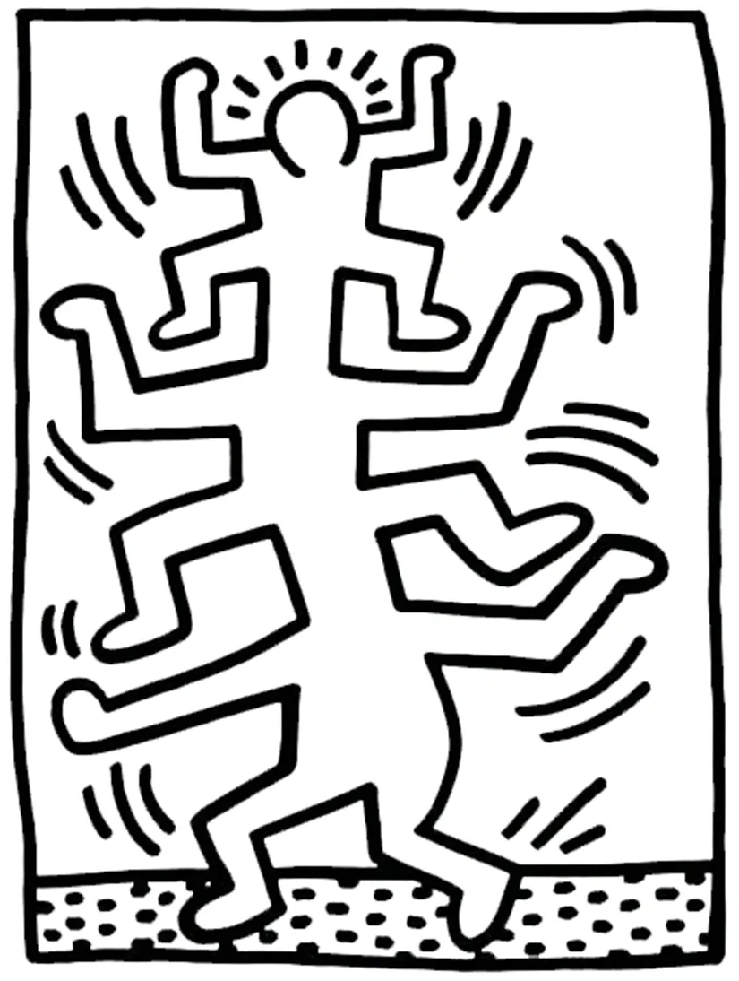 coloriage Keith Haring pour enfant à imprimer