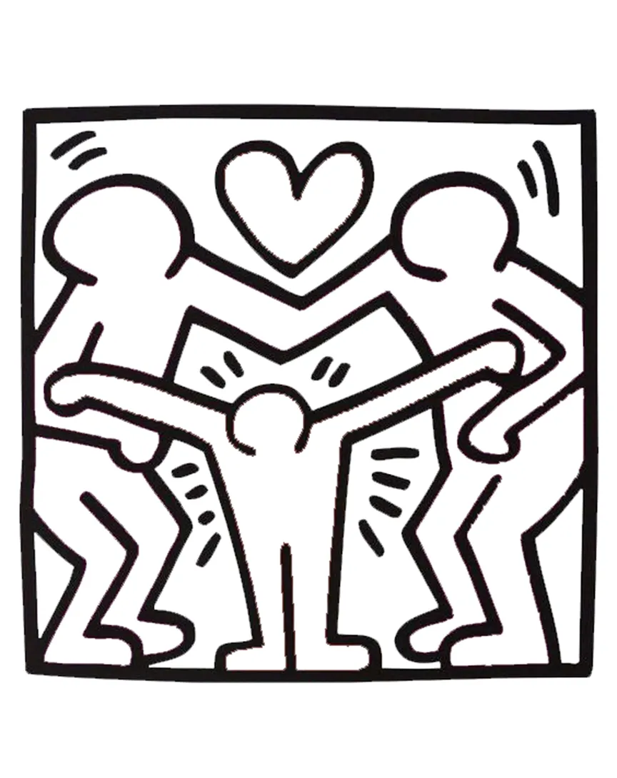 coloriage Keith Haring gratuit à imprimer 1