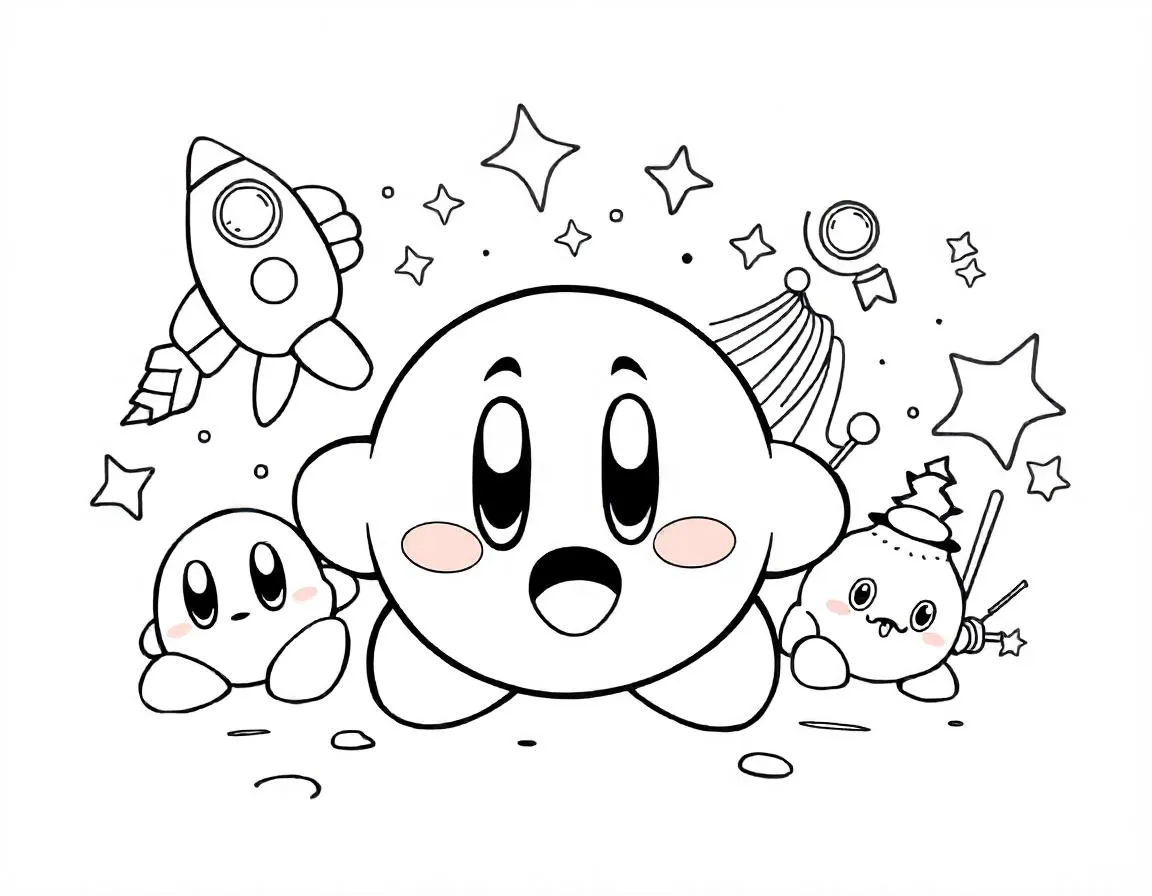 40+ Kirby para colorear Gratis - Color de personajes lindos