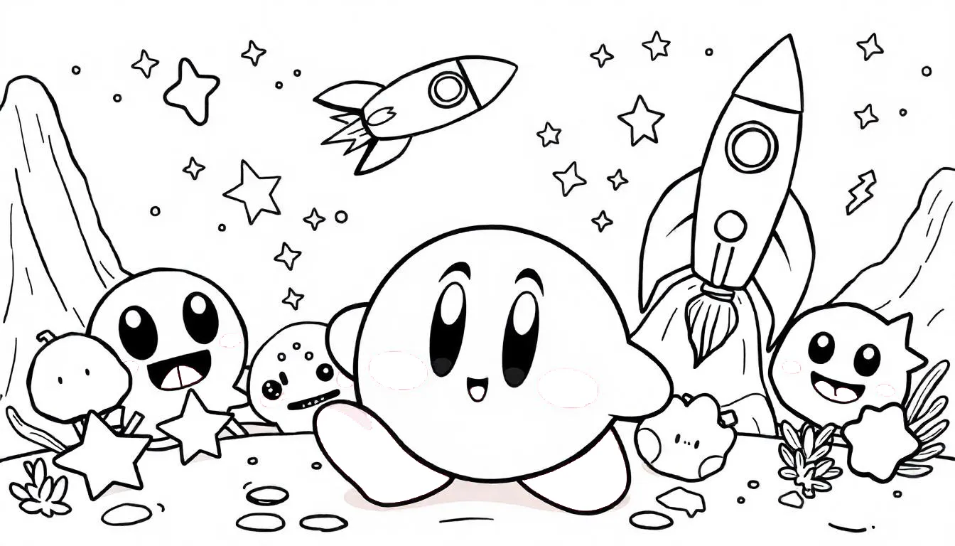 40+ Kirby para colorear Gratis - Color de personajes lindos