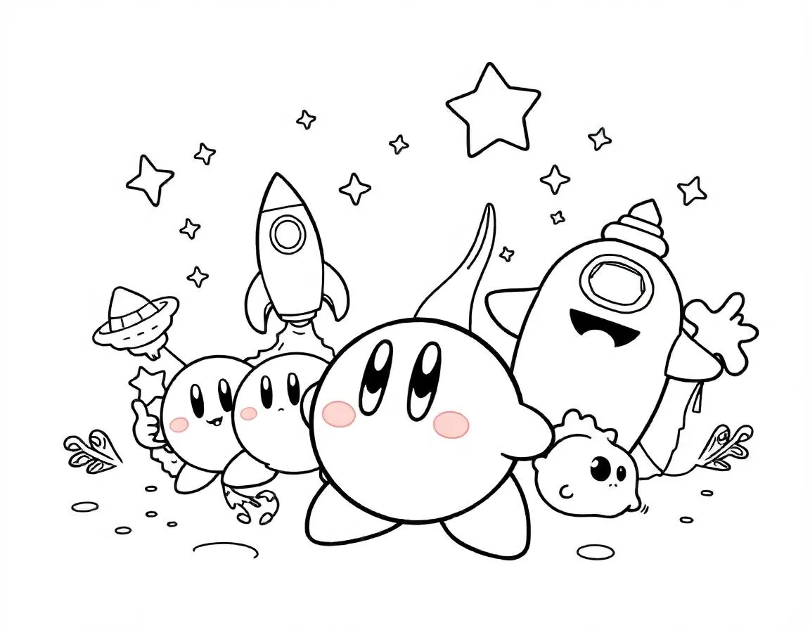 40+ Kirby para colorear Gratis - Color de personajes lindos