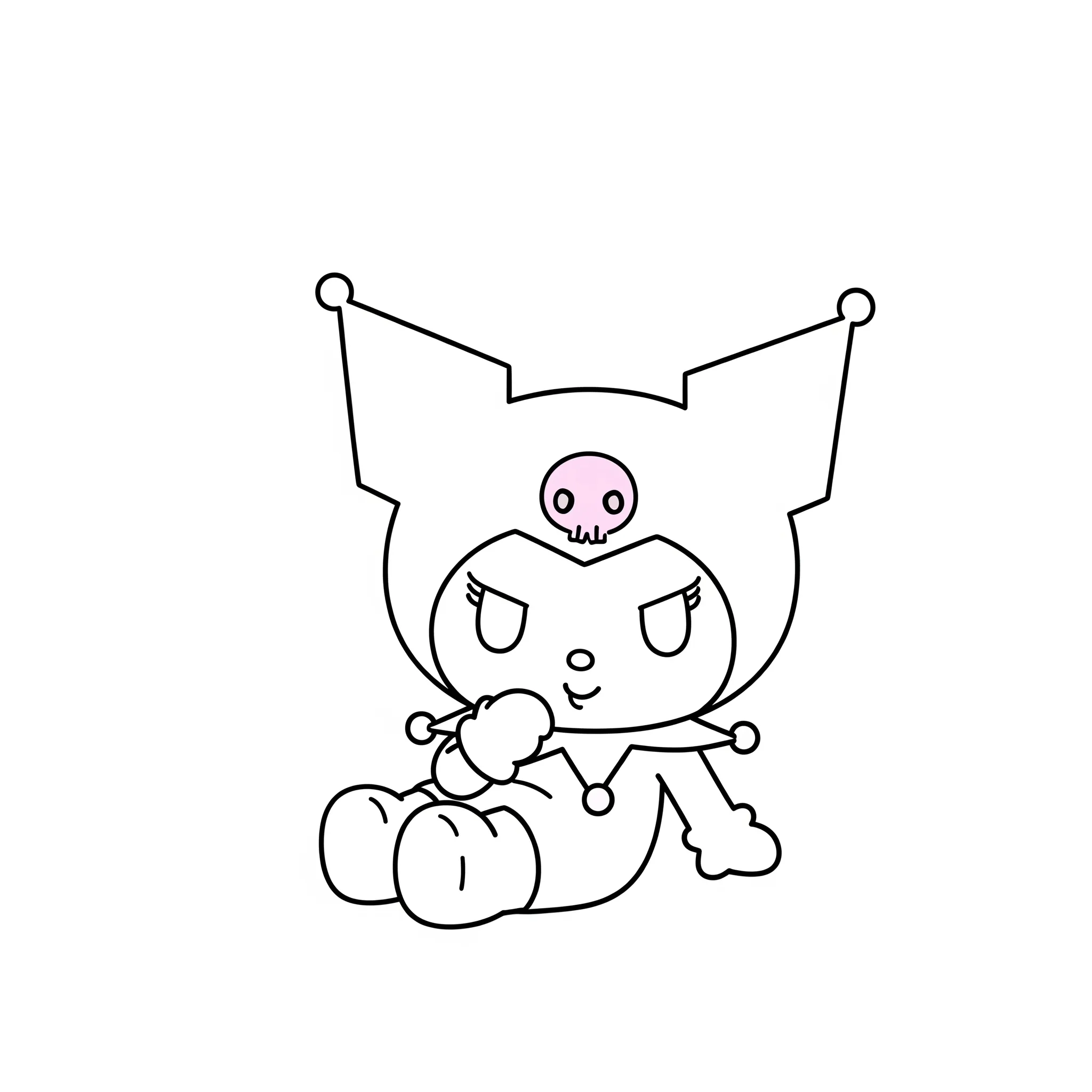 coloriage Kuromi en train de se reposer à imprimer pour enfant de 6 ans