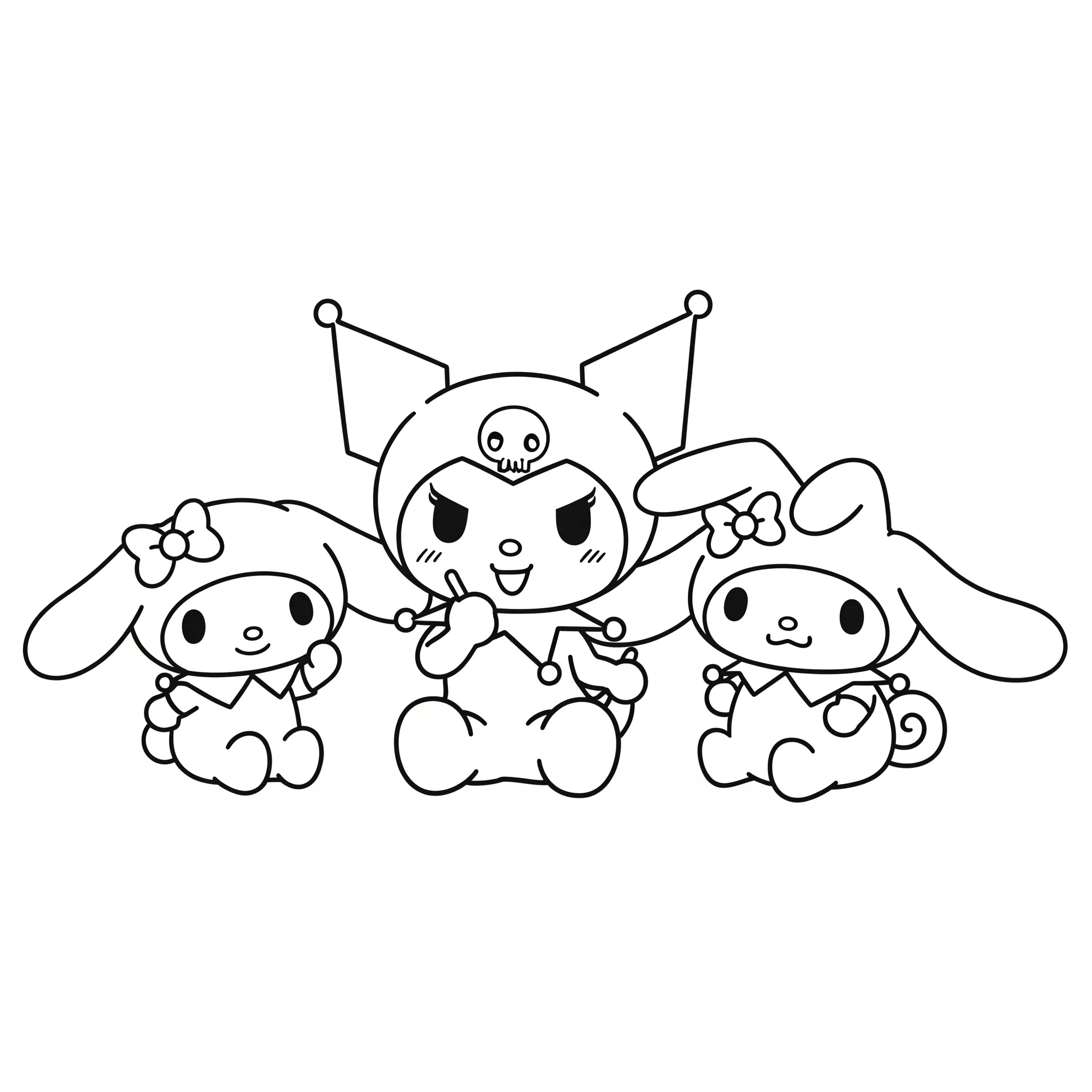 coloriage Kuromi et ses amis a imprimer gratuit