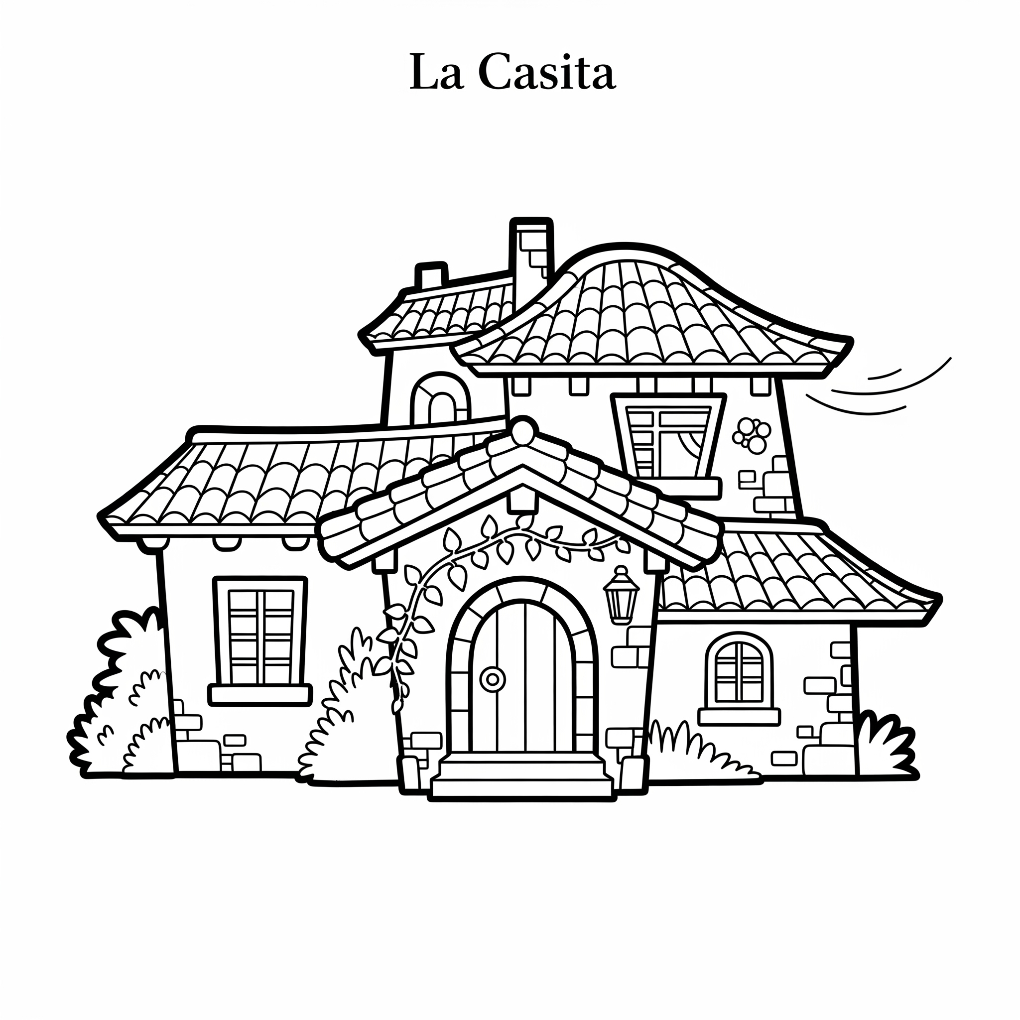 coloriage La Casita et ses détails à imprimer pour enfant de 6 ans