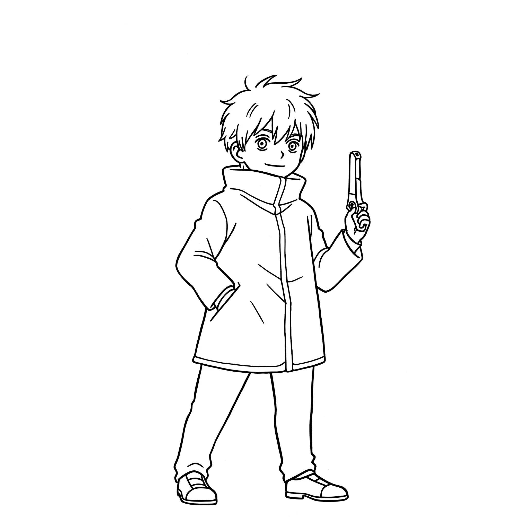 coloriage La silhouette de Gojo pour enfant de 2 ans