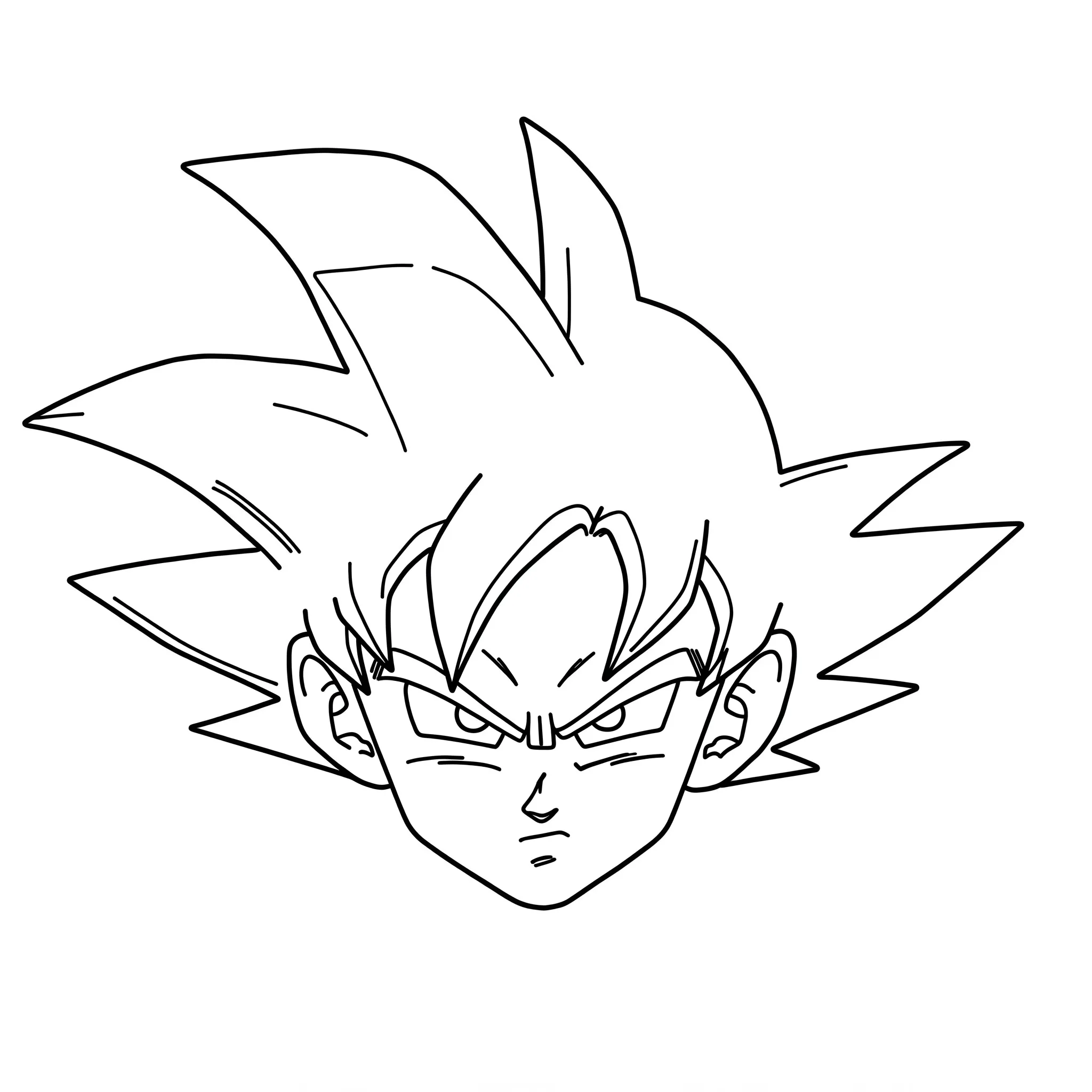 coloriage La tête de Sangoku en mode Super Saiyan pour enfants