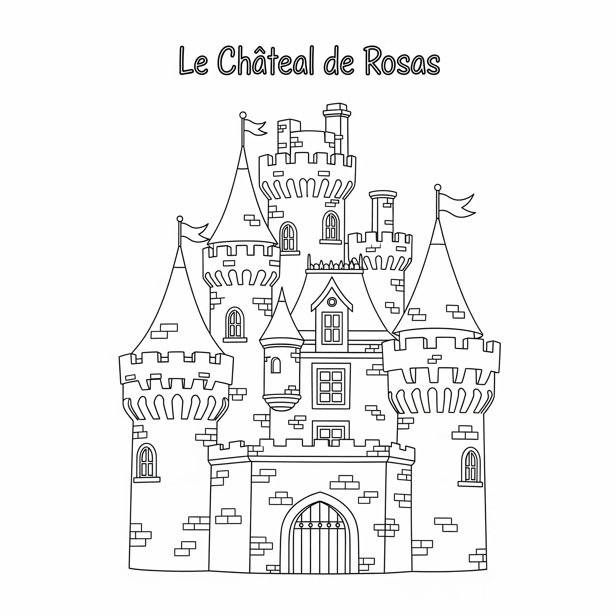 coloriage Le Château de Rosas pour enfants a imprimer