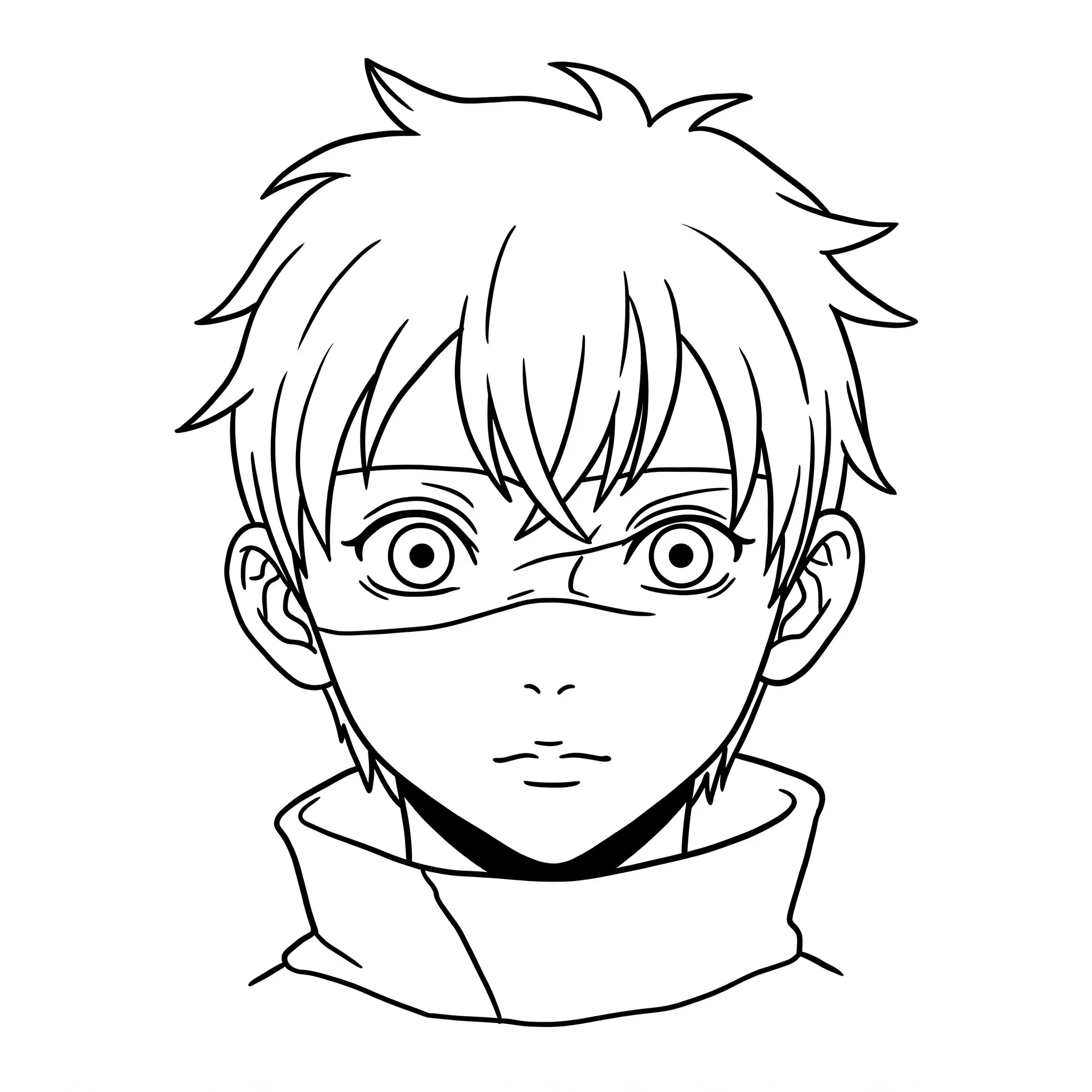 coloriage Le visage de Gojo de près à imprimer pour enfant de 7 ans