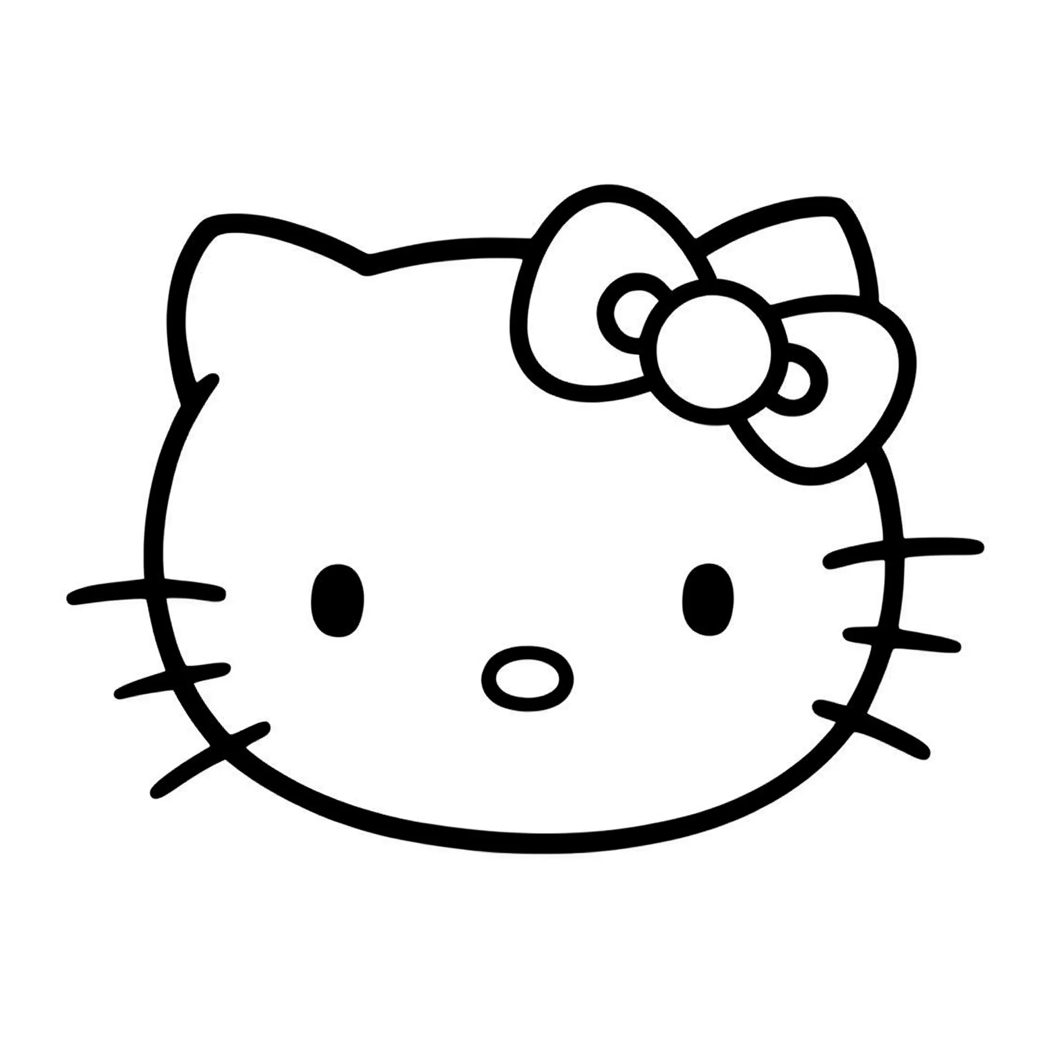 coloriage Le visage souriant de Hello Kitty à imprimer gratuitement pdf