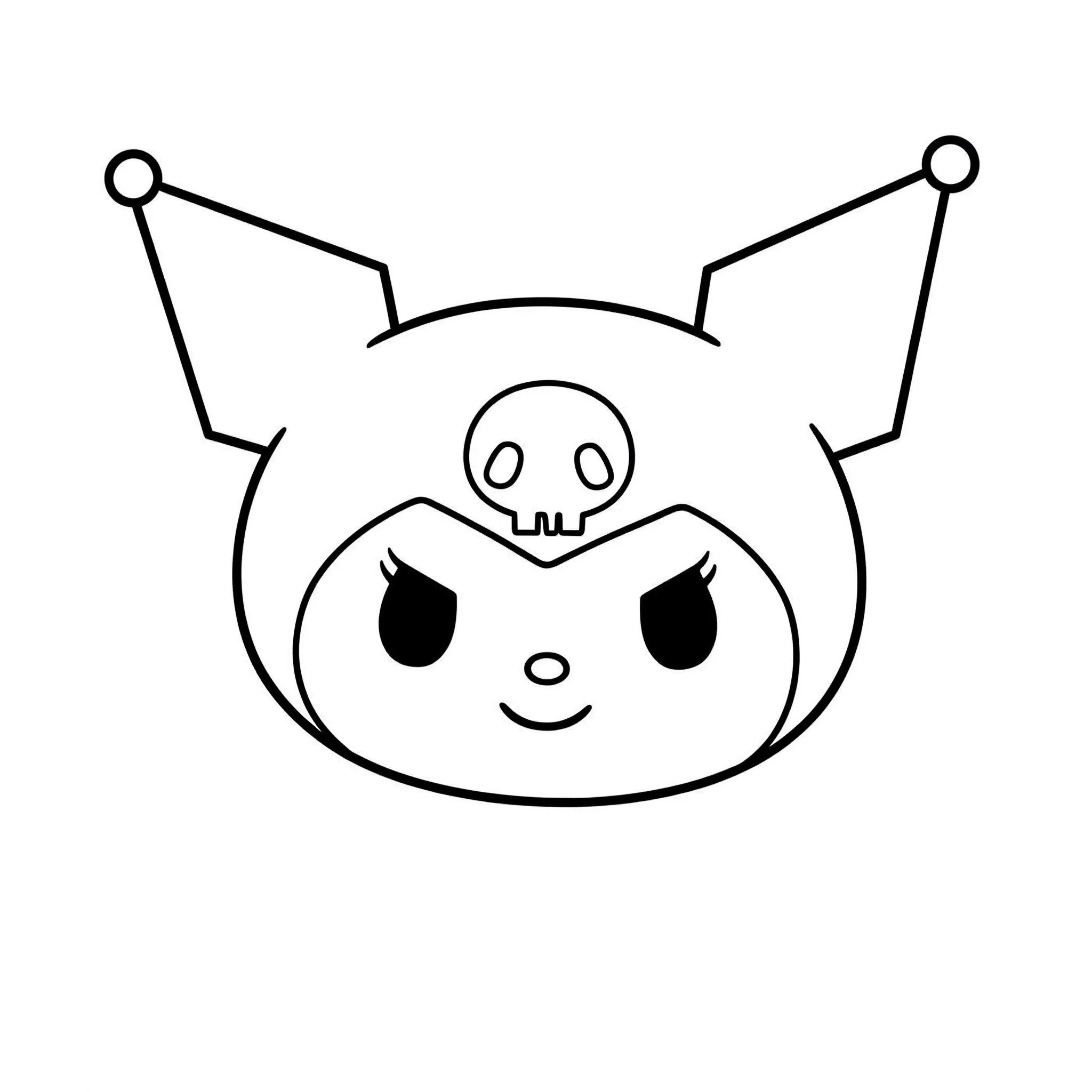 coloriage Le visage souriant de Kuromi à imprimer pour enfants