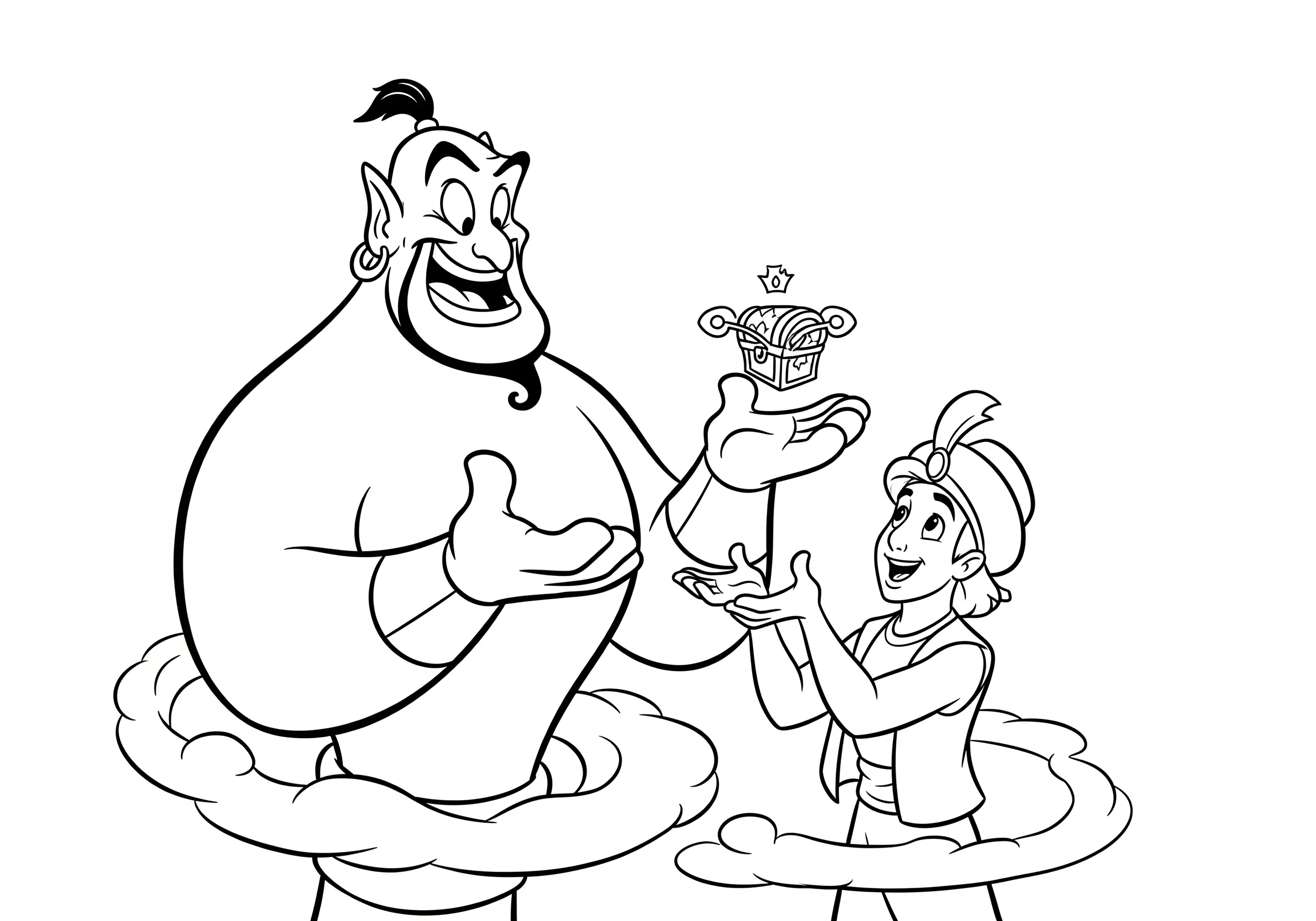 coloriage Le vœu du Génie pour enfant de 5 ans