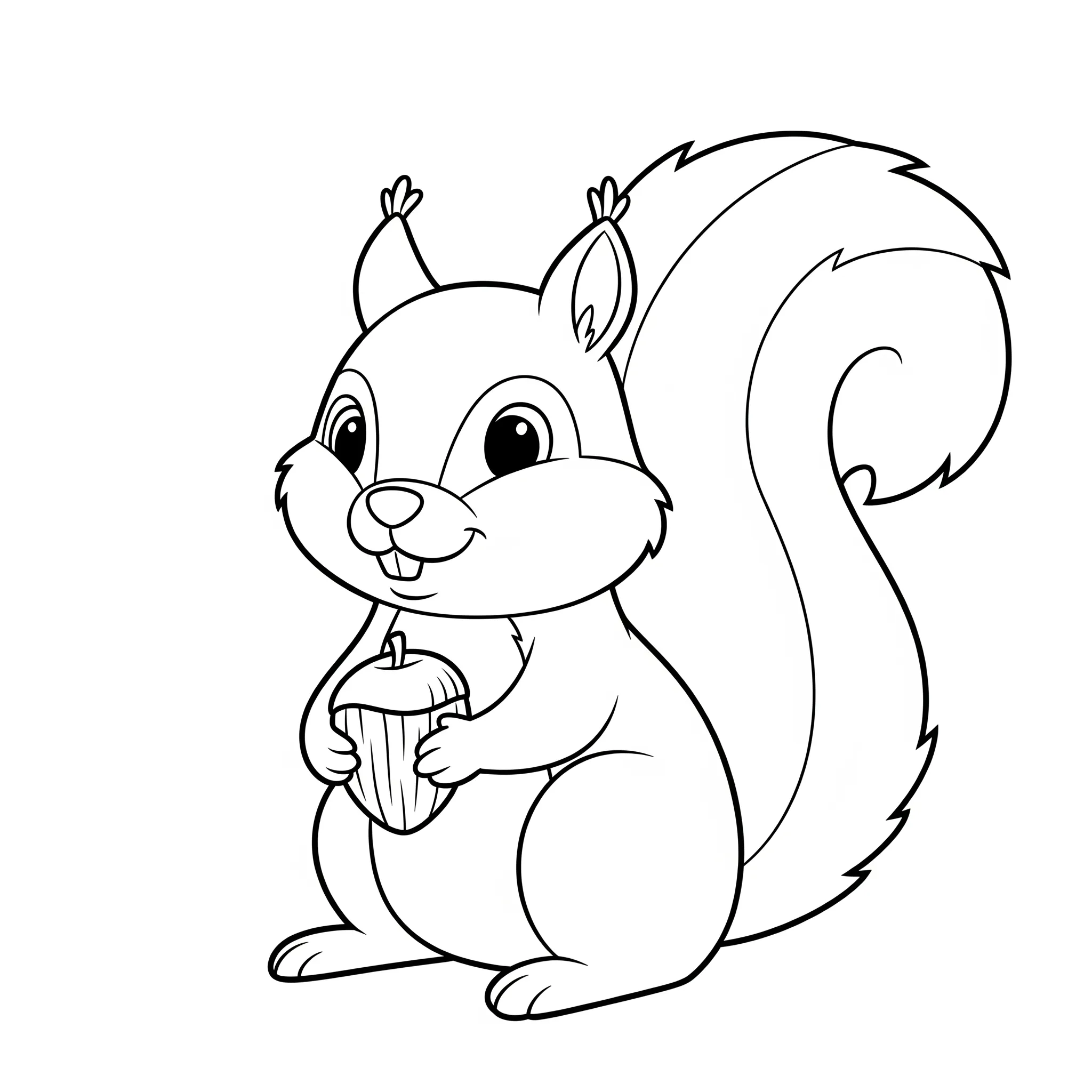 coloriage L’écureuil et sa noisette pour enfants