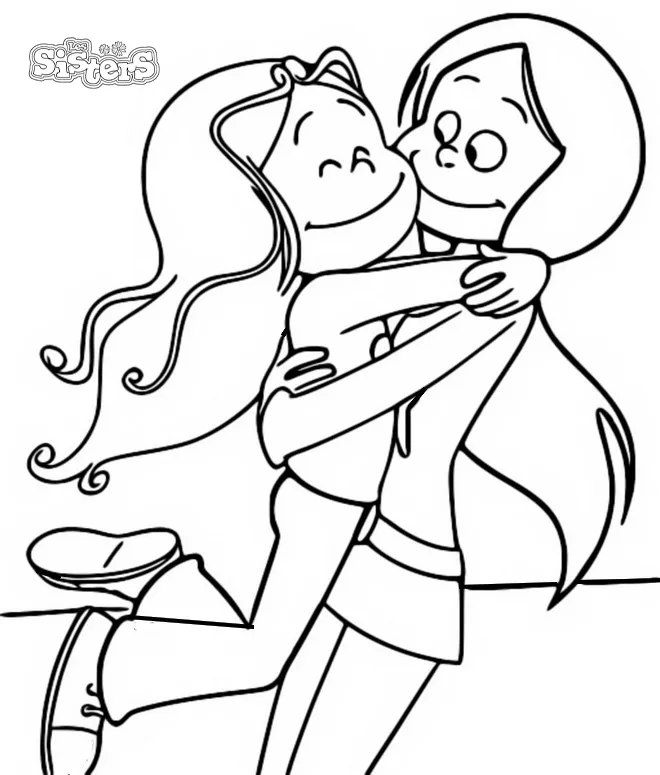 coloriage Les Sisters d'enfant a imprimer