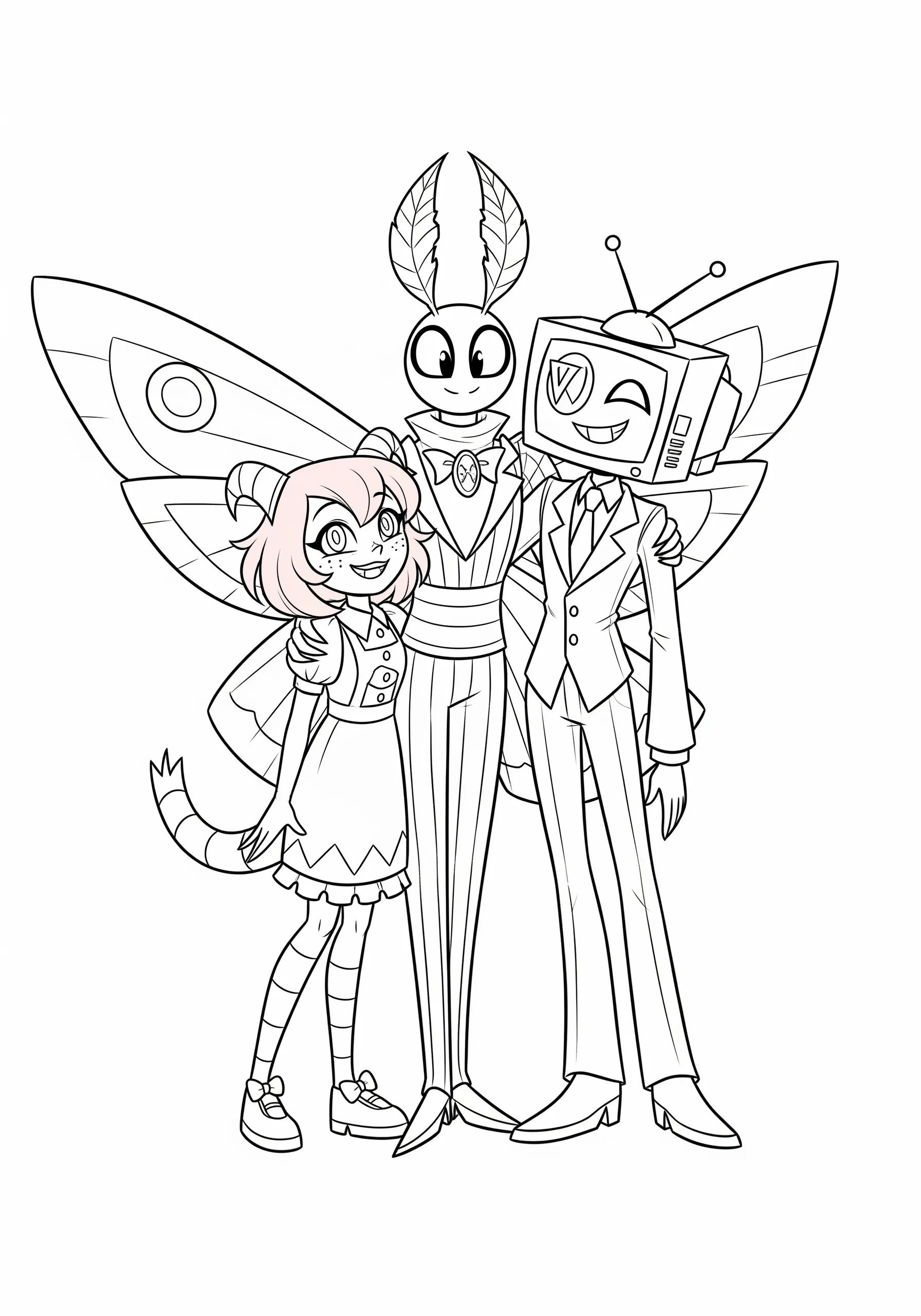 coloriage Les trois V de l’enfer et decoupage