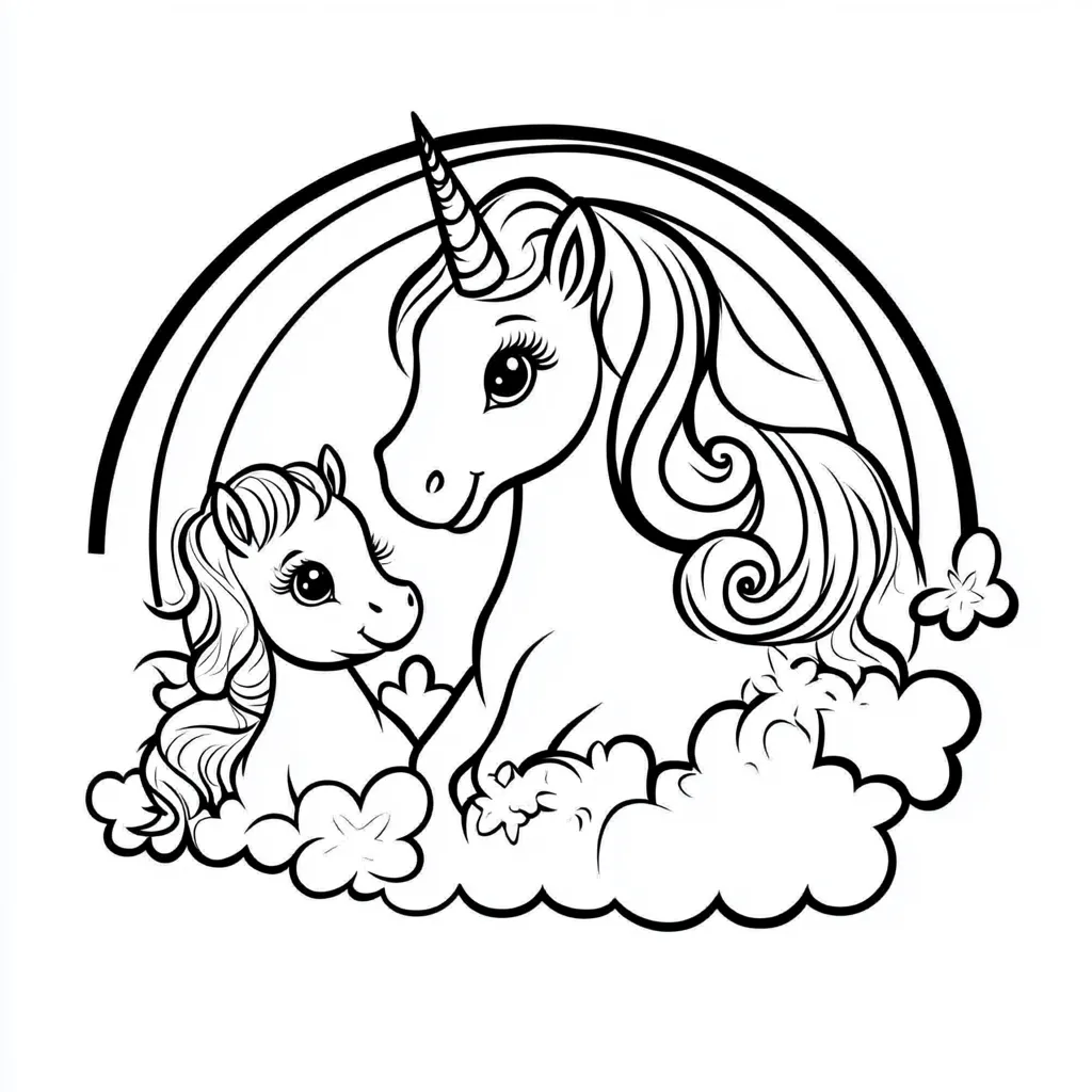 image pour coloriage Licorne Kawaii enfant