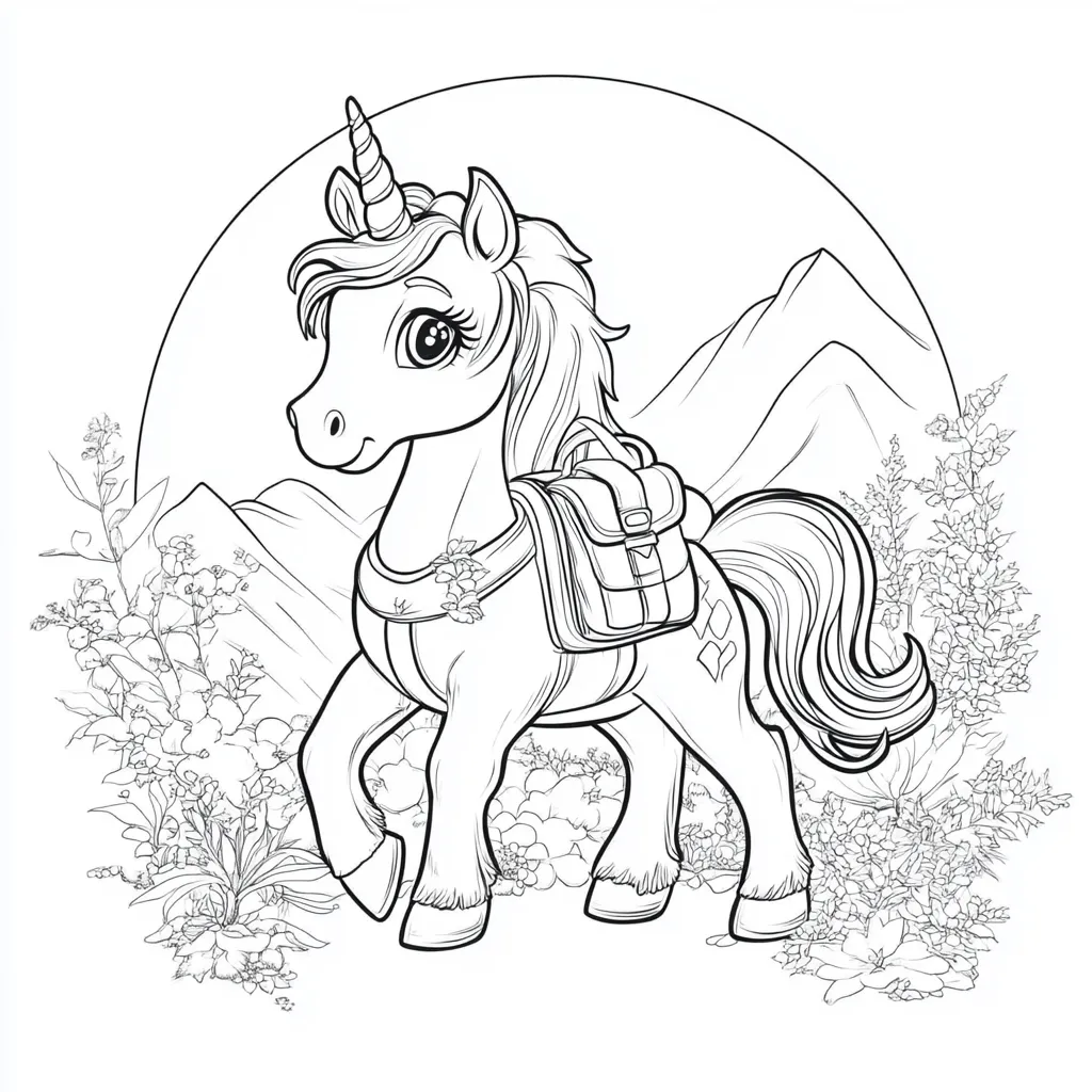 coloriage Licorne Kawaii à imprimer pdf gratuit