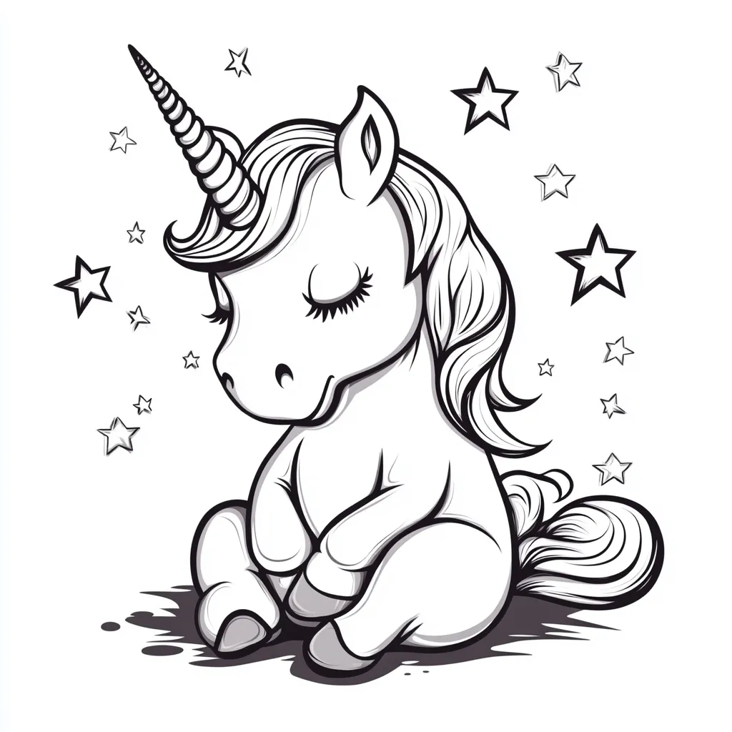 coloriage Licorne Kawaii a telecharger 1