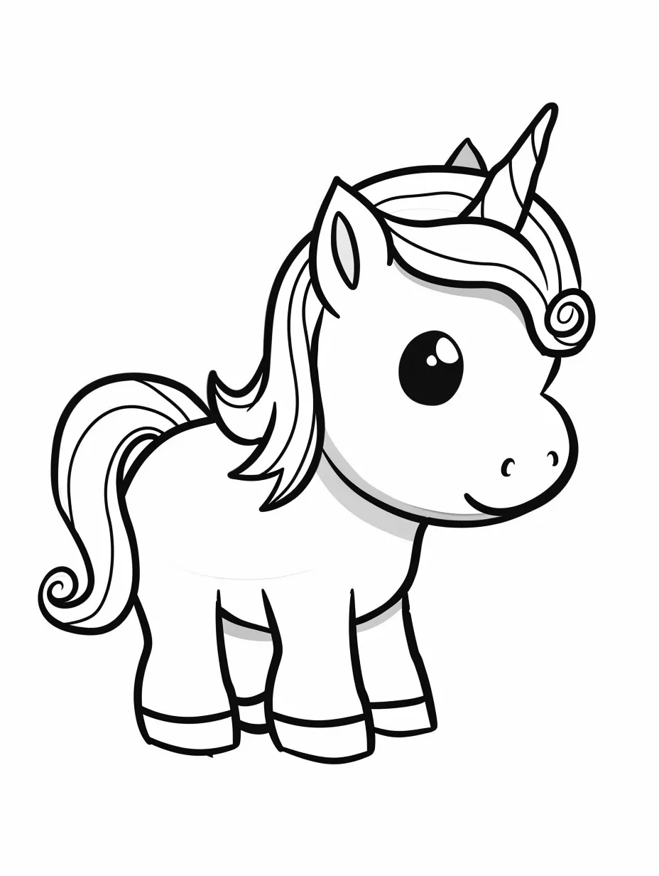 coloriage Licorne Kawaii pour enfants