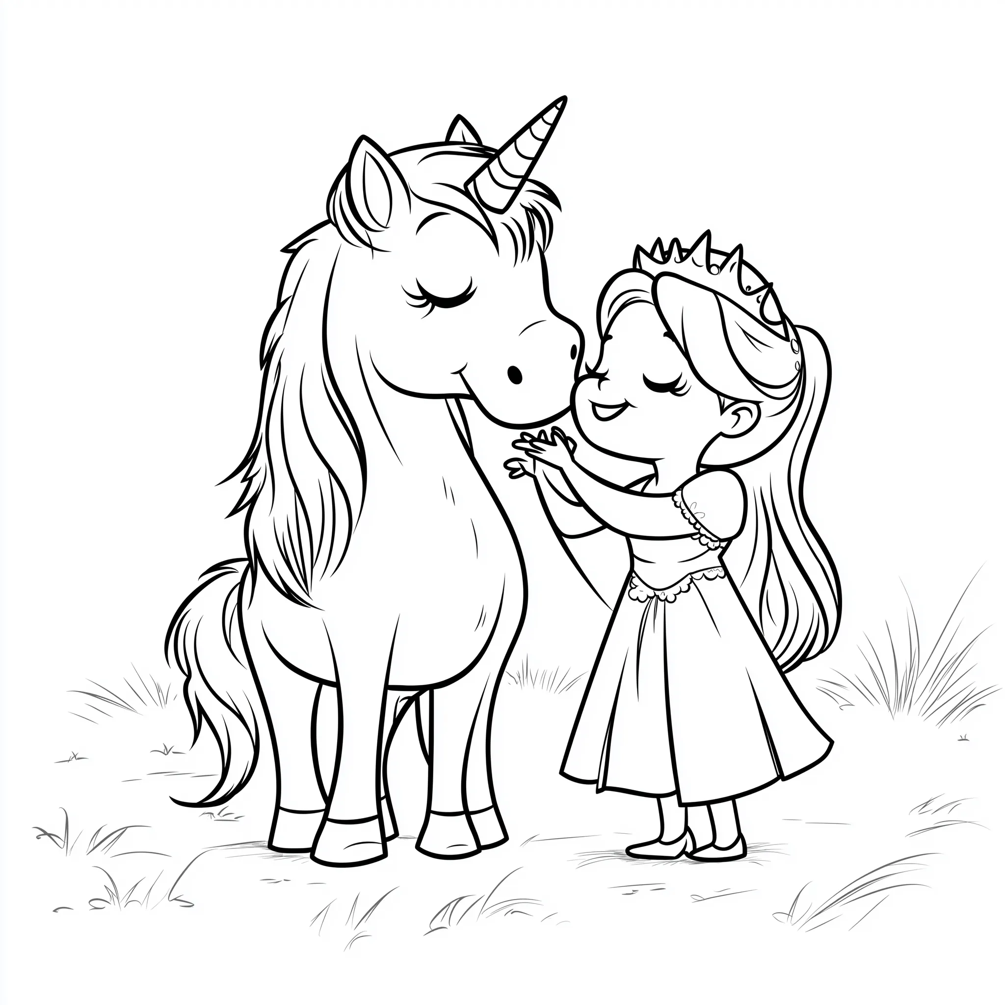 coloriage Licorne Kawaii de pour enfants