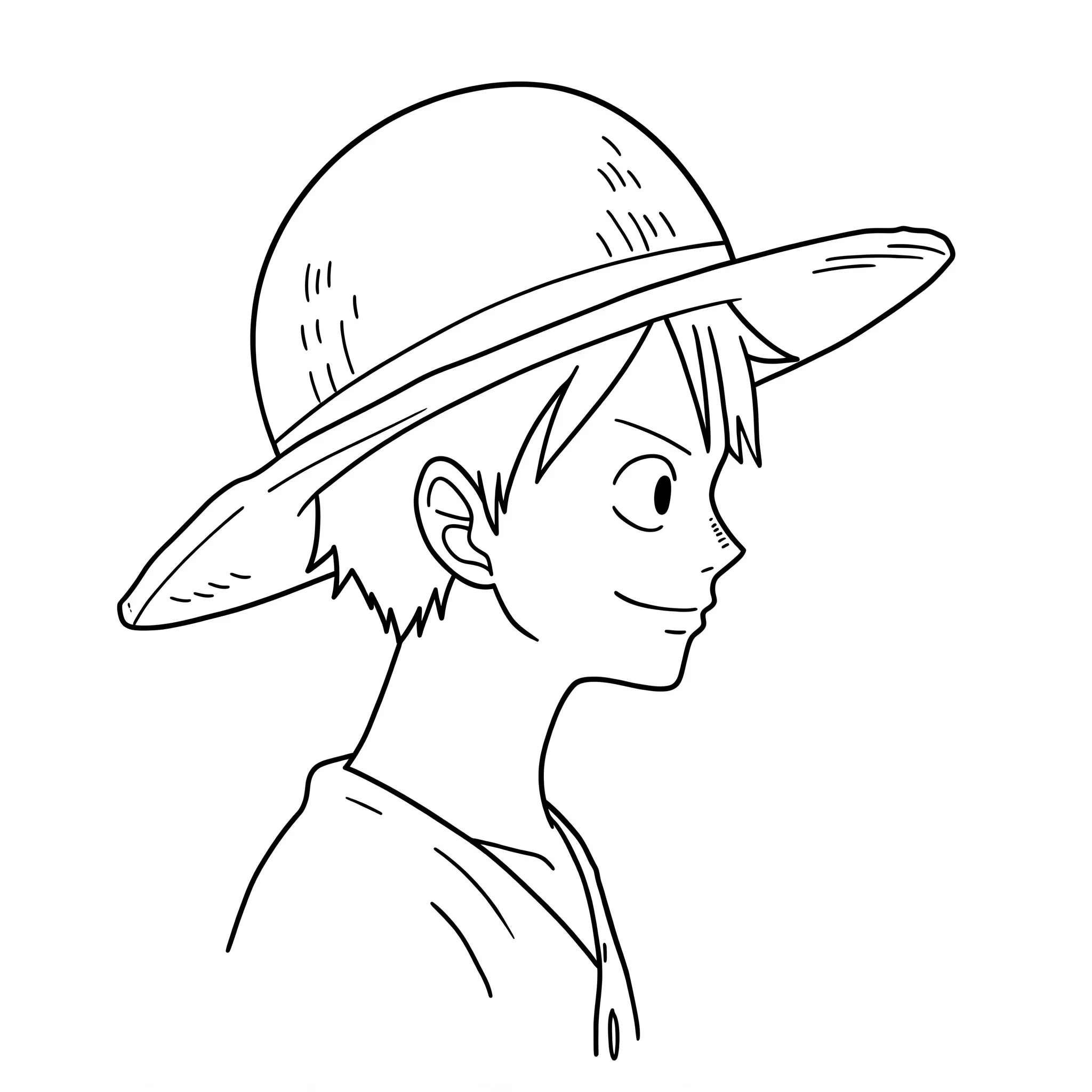coloriage Luffy de profil à imprimer gratuitement pdf
